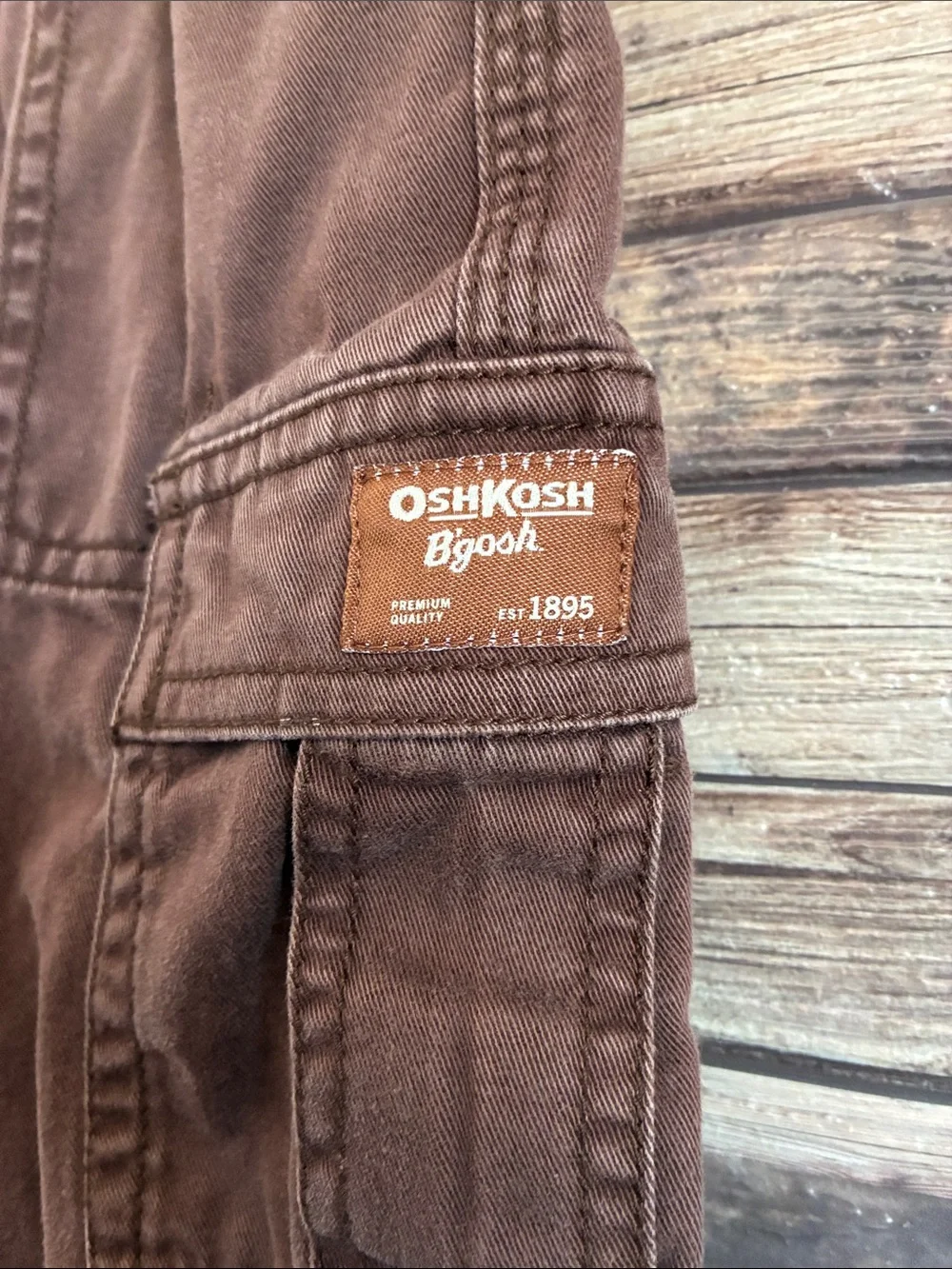 Vintage OshKosh Bgosh Brown Cargo Pull-On Kids Pants 3T